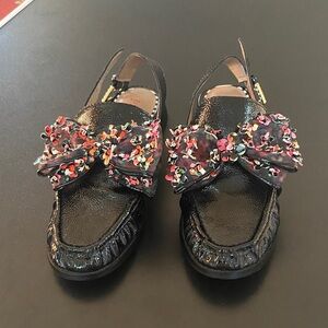 Betsey Johnson Black Sandals with Floral Details